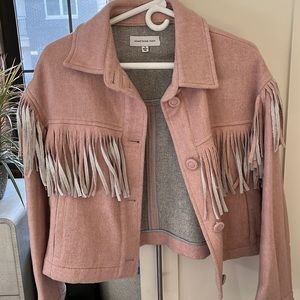 Something Navy Delphine Pink Fringe Jacket